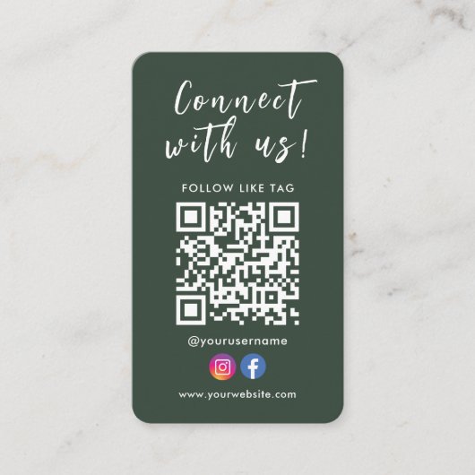 Verbindung mit unserem Facebook Instagramm Qr Code Visitenkarte (Vorderseite)