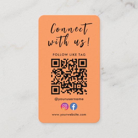 Verbindung mit unserem Facebook Instagramm Qr Code Visitenkarte (Vorderseite)