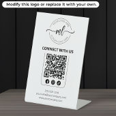 Verbindung mit US-Logo-Initialen QR-Code Sockelschild