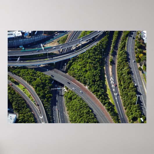 Verbindung über Autobahn Poster (Vorne)