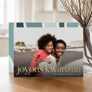 Verbindung   Vollständiges Foto Joyous Kwanzaa Folien Feiertagskarte