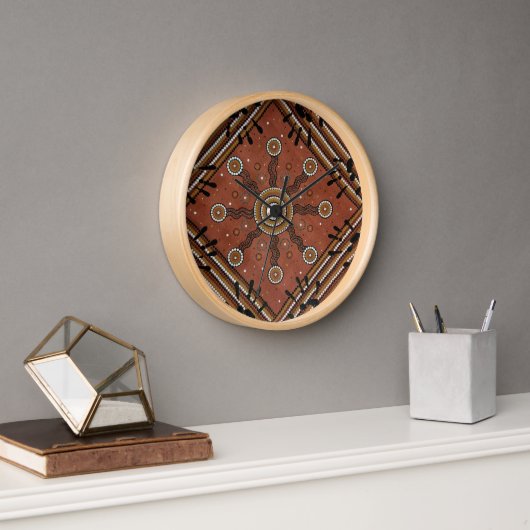 Verbindung zu australischer indigener Kunst Uhr (Büro)