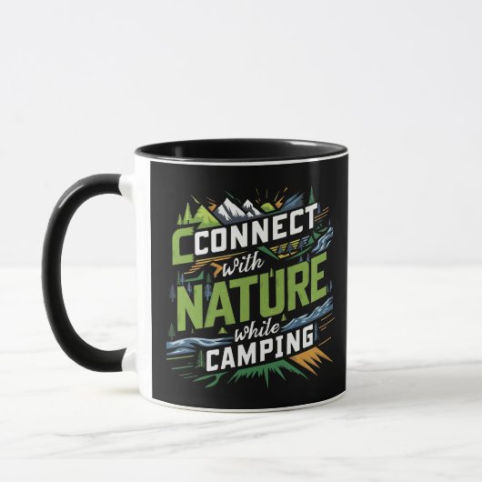 Verbindung zur Natur während des Campings, schwarz Tasse (Links)