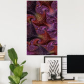 Verbindungen Farbiges Fraktal Abstrakte Landschaft Poster (Heimbüro)