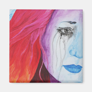 Verblassende Surrealer Regenbogen Frau Original Ku Magnet