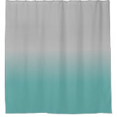 Verblassender Ombre Teal-Grau-Verlauf Duschvorhang (Vorderseite)
