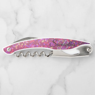 Verblassender stilvoller Monogramm-Glitter-Kellner Kellnermesser