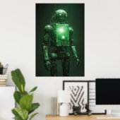 Verblassender Wächter: Ein kaputter Roboter Poster (Heimbüro)