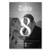 Verblassenes Foto Vintage Zeitung Elegante Hochzei Tischnummer (Vorderseite)