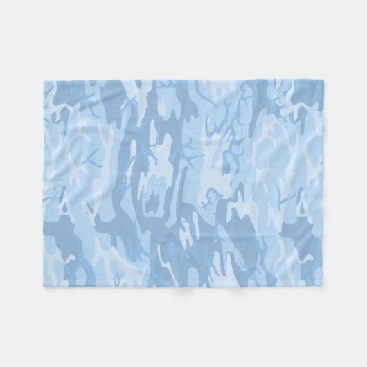Verblasste blaue Camouflage Fleecedecke (Vorderseite (Horizontal))