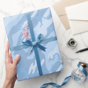 Verblasste blaue Camouflage Geschenkpapier