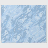 Verblasste blaue Camouflage Geschenkpapier (Flach)