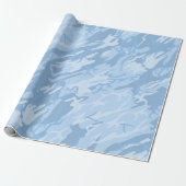 Verblasste blaue Camouflage Geschenkpapier (Ungerollt)