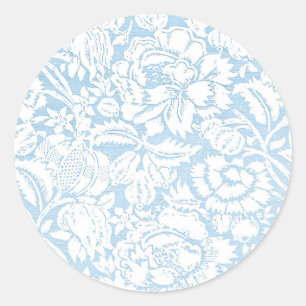 Verblasste blaue französische Toile Runder Aufkleber