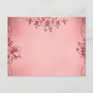 Verblasste Blume im rosa Hintergrund Postkarte