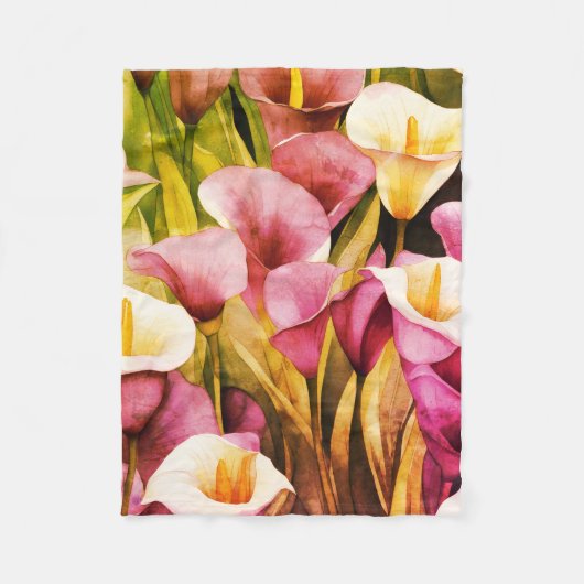 Verblasste Calla-Lilie Fleecedecke (Vorderseite)