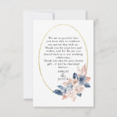 Verblasste Denim & Blush Stilvoll Dankeschön Karte (Rückseite)