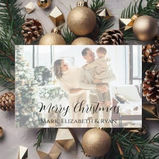 Verblasste Familienfoto-Weihnachtskarte Feiertagskarte