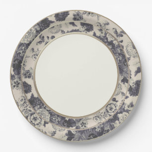 Verblaßte FarbeVintage BlumenToile feine Pappteller