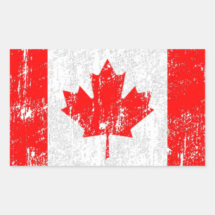 Verblaßte Flagge von Kanada Rechteckiger Aufkleber