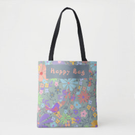 Verblasste florale "Happy Bag" Tasche