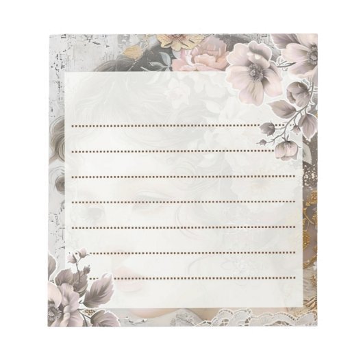Verblasste Florals: Sammlung romantischer Bemerkun Notizblock (Vorderseite)