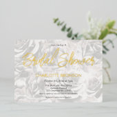 Verblasste graue Rose Personalisiertes Brautparty Folieneinladung (Stehend vorne)
