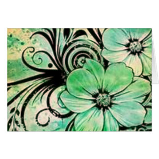 Verblasste grüne Blumen