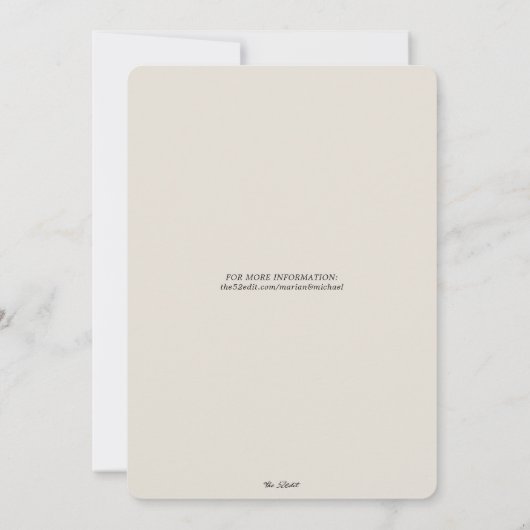 Verblasste Grüne Zurück und Taupe Hochzeit Save The Date (Rückseite)