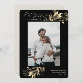 Verblasste Grüne Zurück und Taupe Hochzeit Save The Date