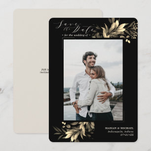 Verblasste Grüne Zurück und Taupe Hochzeit Save The Date