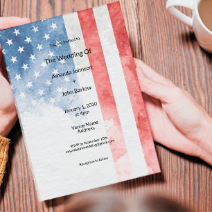 Verblasste Grunge-amerikanische Flagge Minimalisti Einladung