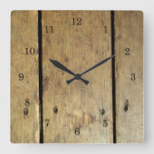 verblasste Holzplanks Quadratische Wanduhr (Vorderseite)