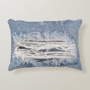 Verblasste Jeans Textur Dekokissen
