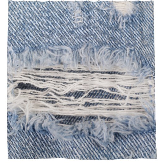 Verblasste Jeans Textur Duschvorhang (Vorderseite)