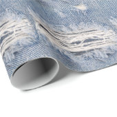 Verblasste Jeans Textur Geschenkpapier (Rolleneckpunkt)