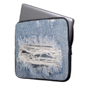 Verblasste Jeans Textur Laptopschutzhülle (Vorderseite Links)