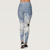 Verblasste Jeans Textur Leggings (Rückseite)