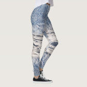 Verblasste Jeans Textur Leggings (Rechts)