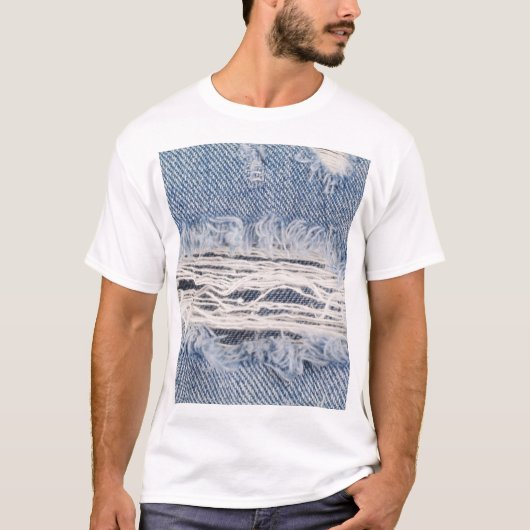 Verblasste Jeans Textur T-Shirt (Vorderseite)