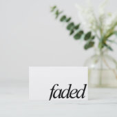 Verblaßte minimale Logo-Visitenkarte Visitenkarte (Stehend Vorderseite)