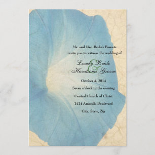 Verblasste Morning Glory-Pergament-Hochzeitseinlad Einladung