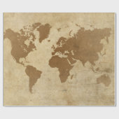 Verblaßte Pergament-Weltkarte Geschenkpapier (Flach)
