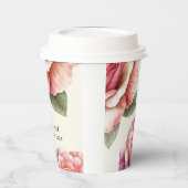 Verblasste pinke Rose Pappbecher (Links)