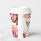 Verblasste pinke Rose Pappbecher (Rechts)