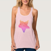 Verblaßte Regenbogen-Gurken-Blume auf einem rosa Tank Top (Vorderseite)