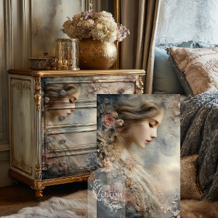 Verblasste romantische Rosenporträt im Shabby-Chic Seidenpapier
