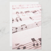 Verblaßte rosa Noten Briefpapier (Vorne/Hinten)