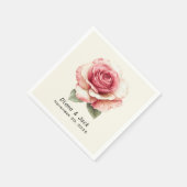 Verblasste rosa Rose Serviette (Ecke)