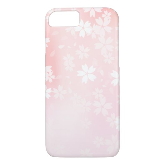Verblaßte rosa/weiße Kirschblüten Case-Mate iPhone Hülle (Rückseite)